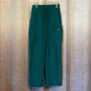 small green scrub bottoms